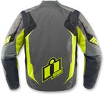 Мотокуртка - ICON OVERLORD (текстиль, серо-салатовая)