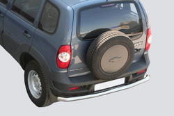 Защита заднего бампера «Коромысло» (Ø=63,5 мм), Chevrolet Niva (03.2009 -)/Lada Niva 07.2020 -) (нержавеющая сталь)