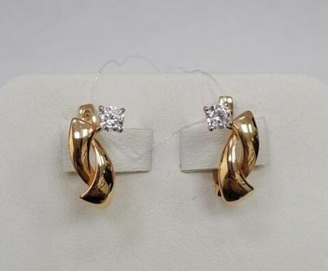 Серьги из золота с фианитами