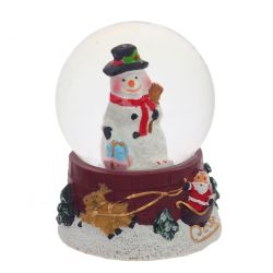 GAEM Фигурка декор в стекл шаре "Дед Мороз/Снеговик/Олень/Санта", D4,5 см, L5 W5 H6 см, 4в.
