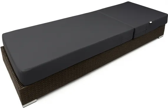 Шезлонг с матрасом Mantera, коричневый, серый