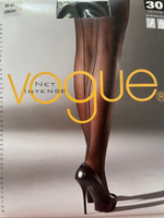 Полублестящие колготки с рисунком в виде сетки и со швом сзади (Размер: 40-44) (Цвет: черный)