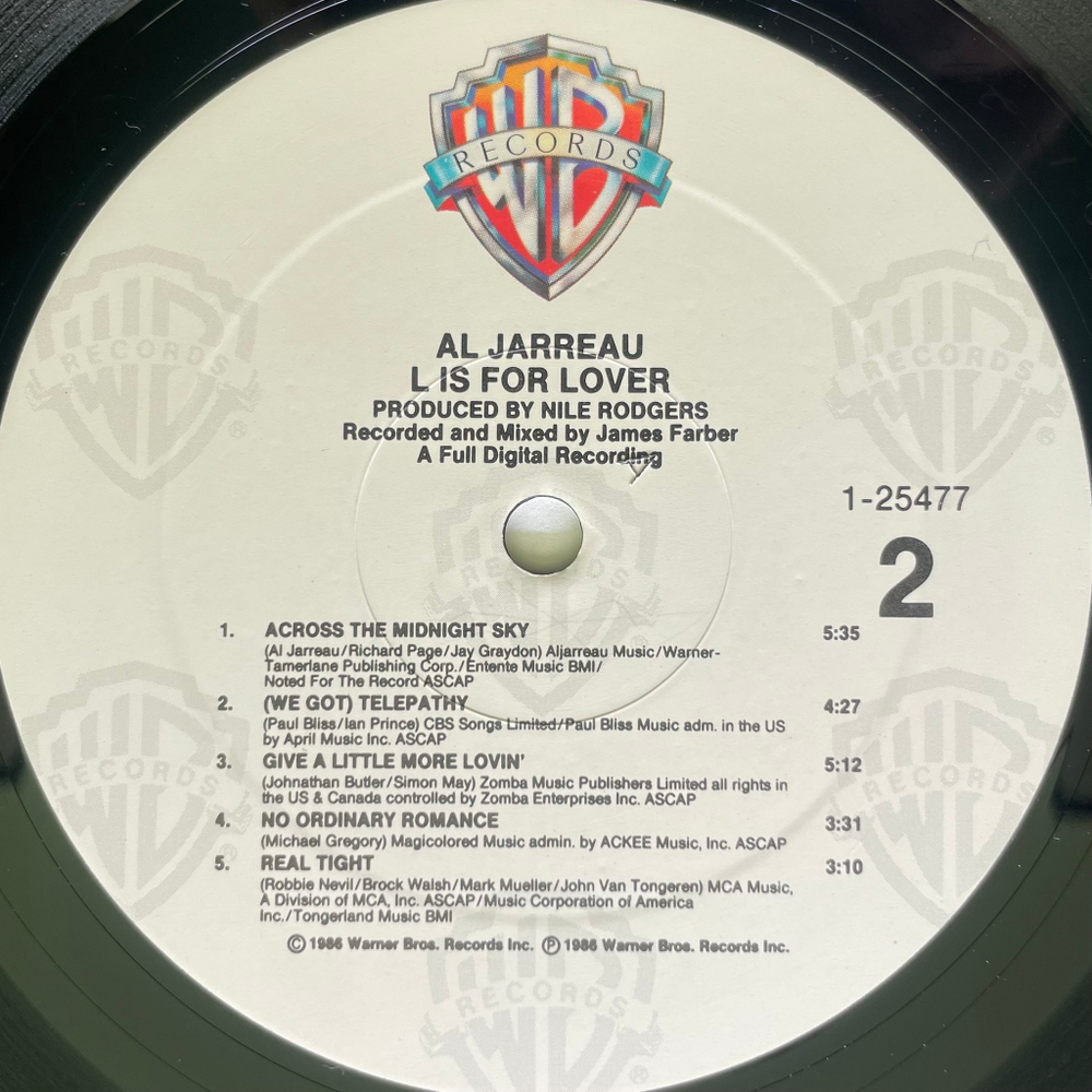 Al Jarreau ‎– L Is For Lover (США 1986г.)