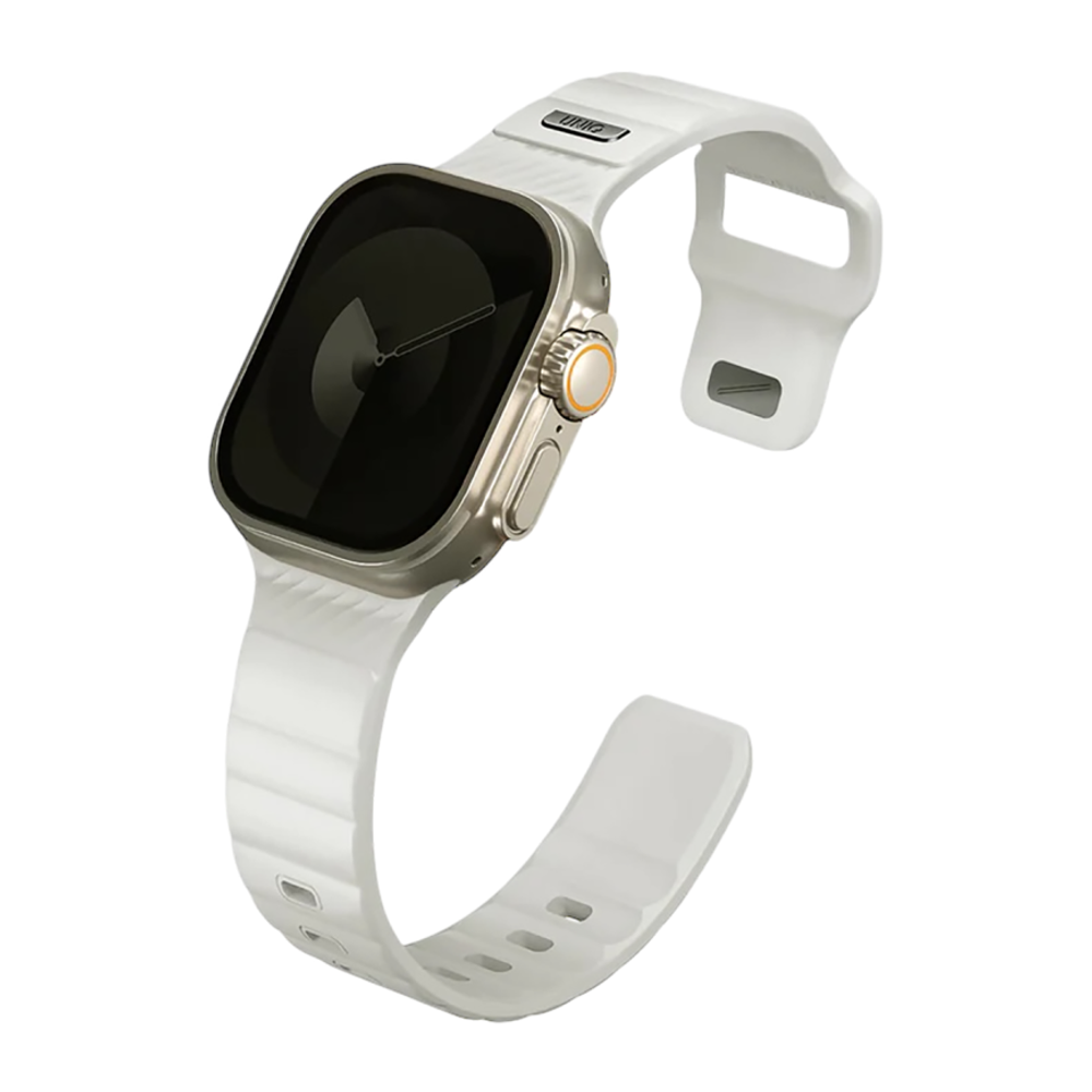 Спортивный ремешок Uniq Stride SE для Apple Watch 38, 40, 41 и 42 мм Водостойкий ремешок из фторэластомера с застёжкой pin-and-tuck из нержавеющей стали. На запястье обхватом 120–180 мм