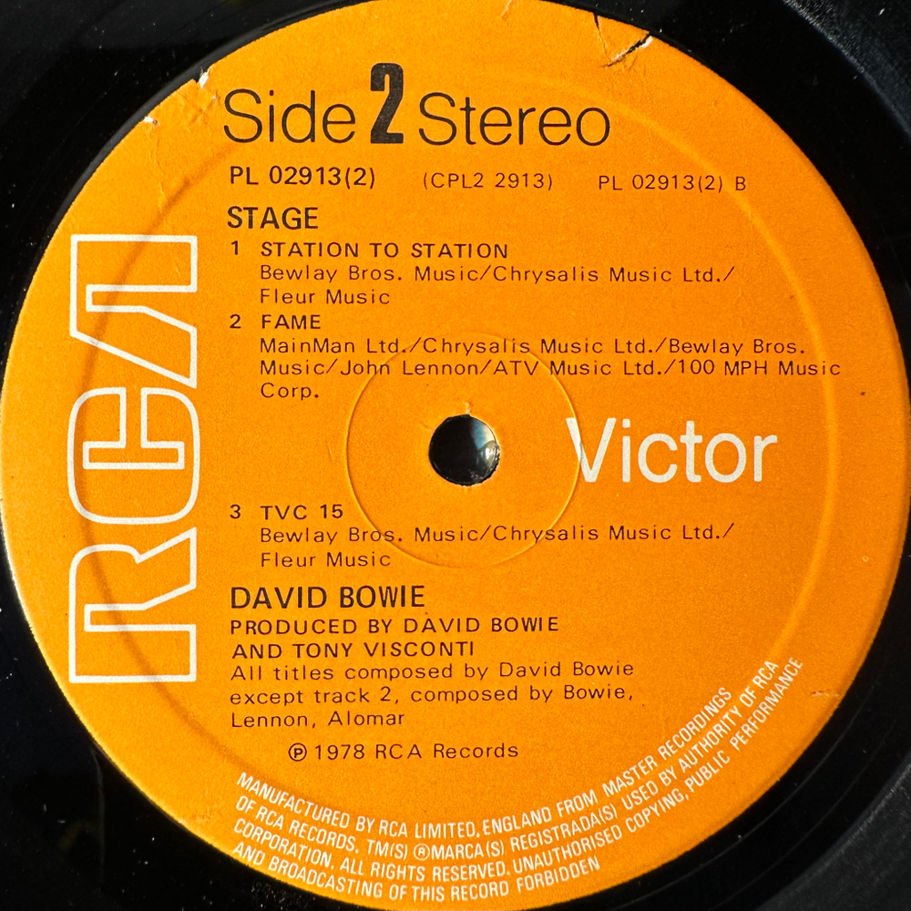 David Bowie - Stage 2LP (Англия 1978г.)