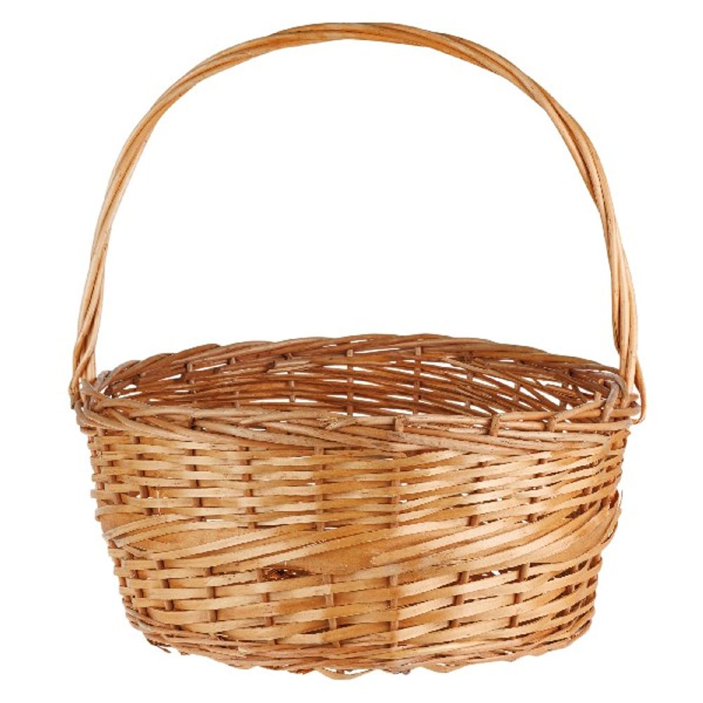 Корзина плетеная (ива) D52xH24/58см (Натуральный)