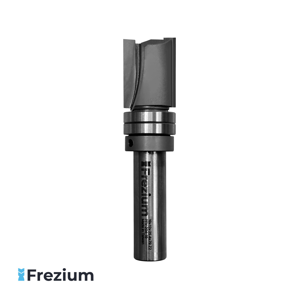 Обгонная прямая фреза с верхними подшипниками "Frezium" (19x12x25.4x79 Z2; PFV-204-19)