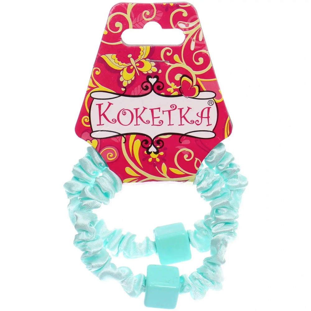 Резинки для волос 2шт «Мята», кубики, микс 5 цветов, d-5см (Кокетка)