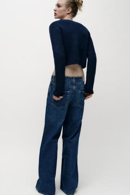 ZARA КАРДИГАН НА ЗАПАХЕ, СИНИЙ