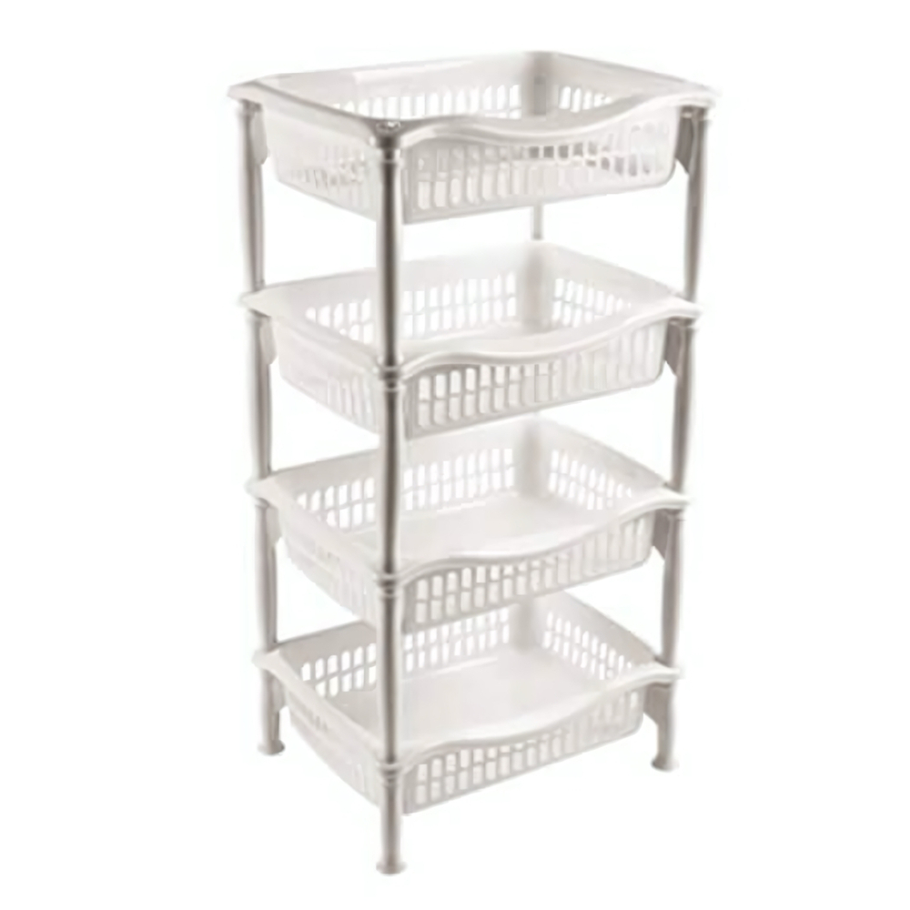 Этажерка прямоугольная 4х секционная молочный
