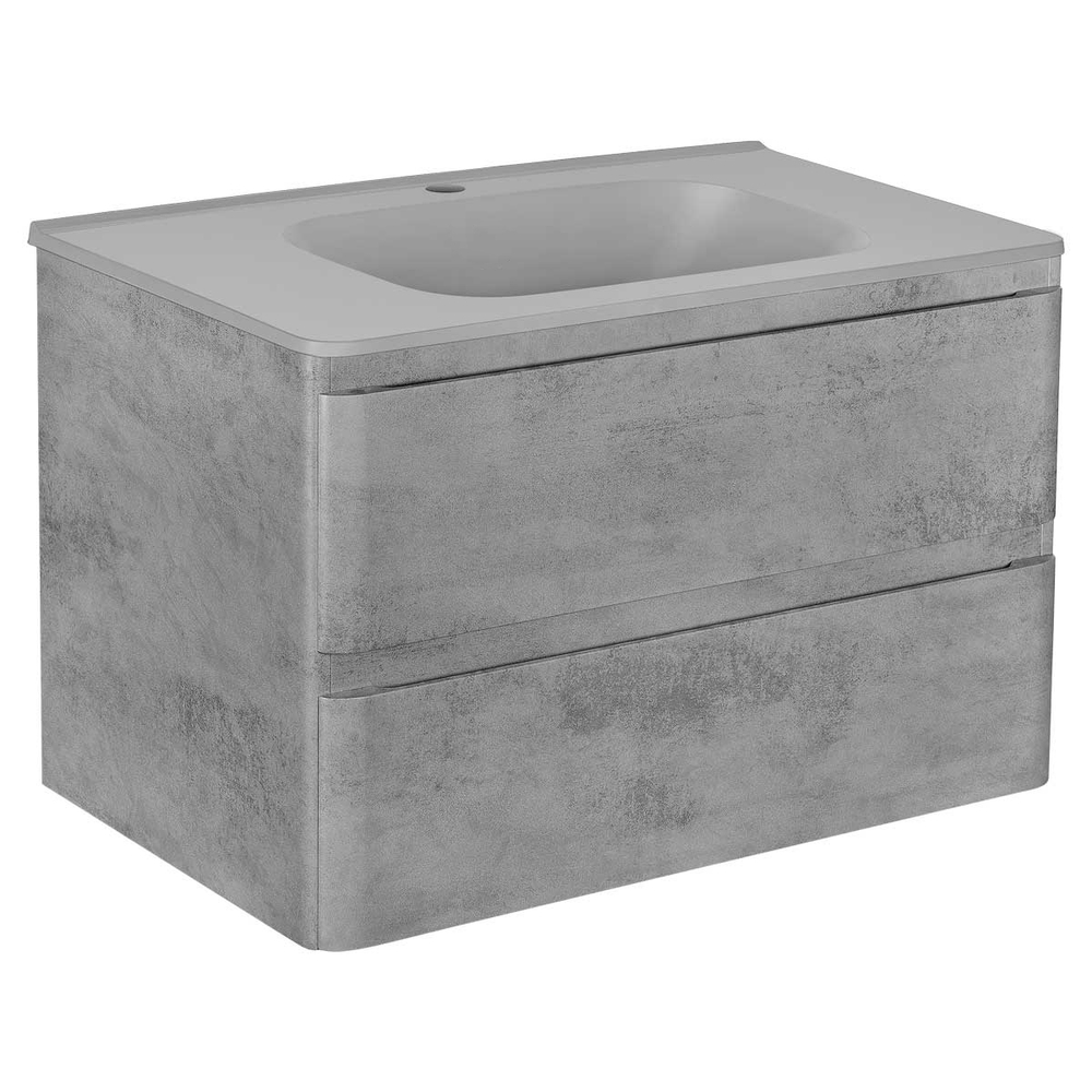 Тумба под раковину Vincea Vico 800 подвесная, 2 выкатных ящика soft close, Beton