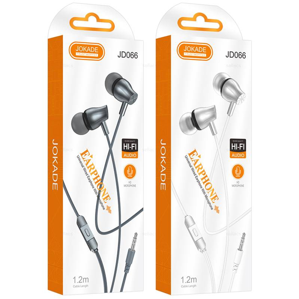 JOKADE JD066, Проводные наушники 1.2m (silver)