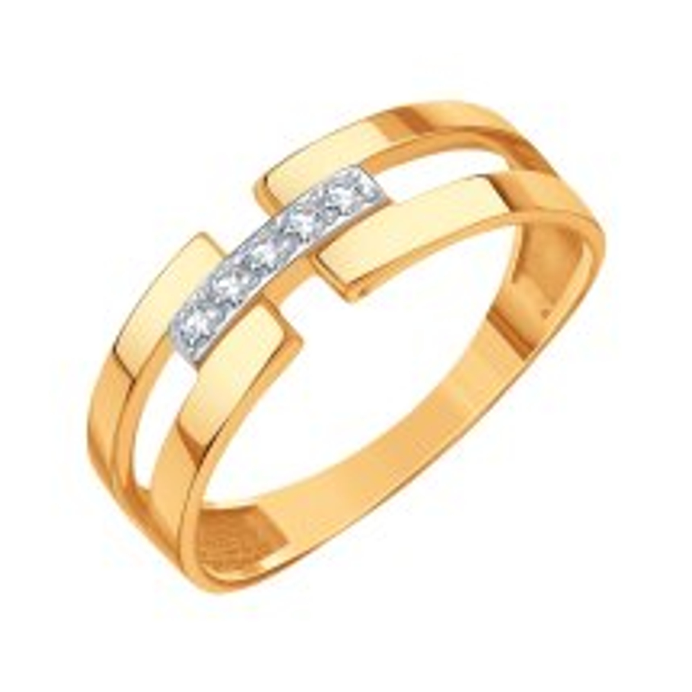 Кольцо из золота с фианитами