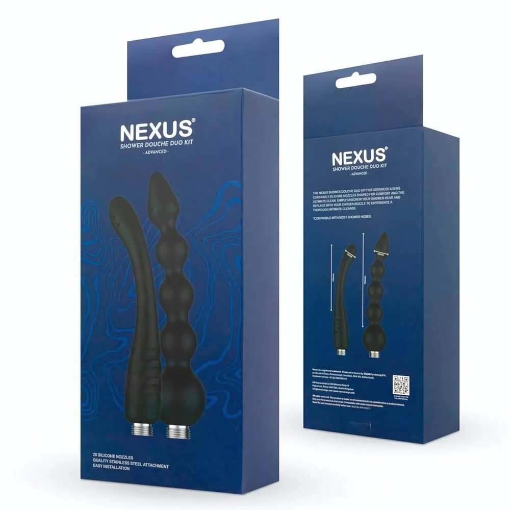 Набор из 2 насадок для анального душа Shower Douche Duo Kit Advanced (Цвет: черный)