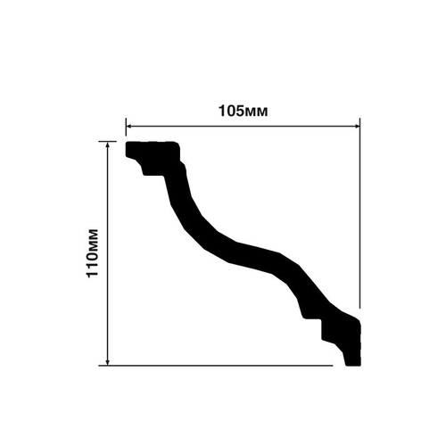 Hi Wood. Потолочный плинтус A150V1 (110*105*2000мм) Фитополимер/Дюрополимер