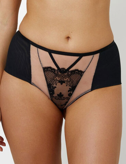 Трусы Subtille Venetia Black слипы высокие (черный/бежевый)