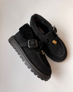 Зимние лоферы из натуральной замши