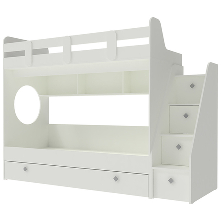 Кровать двухъярусная КарИВи Фортуна-3 Белый  Белый
