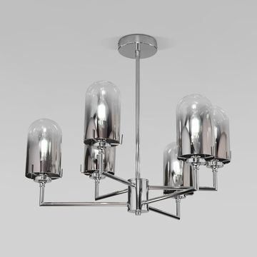 Потолочная люстра со стеклянными плафонами 6*E14 60156/6 хром Pluto Eurosvet