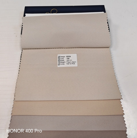 Комплект штор из ткани Ecobella арт. Efes col. 104 с декоративным бордюром Te-Xo