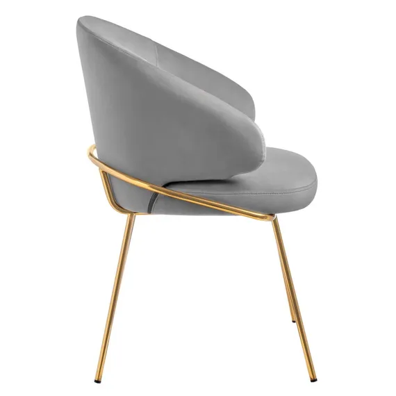 Стул Lime, серый микровелюр с золотыми ножками