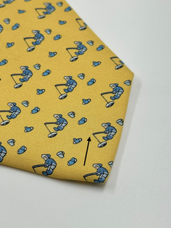 Галстук жёлтый Рыбалка Hermes