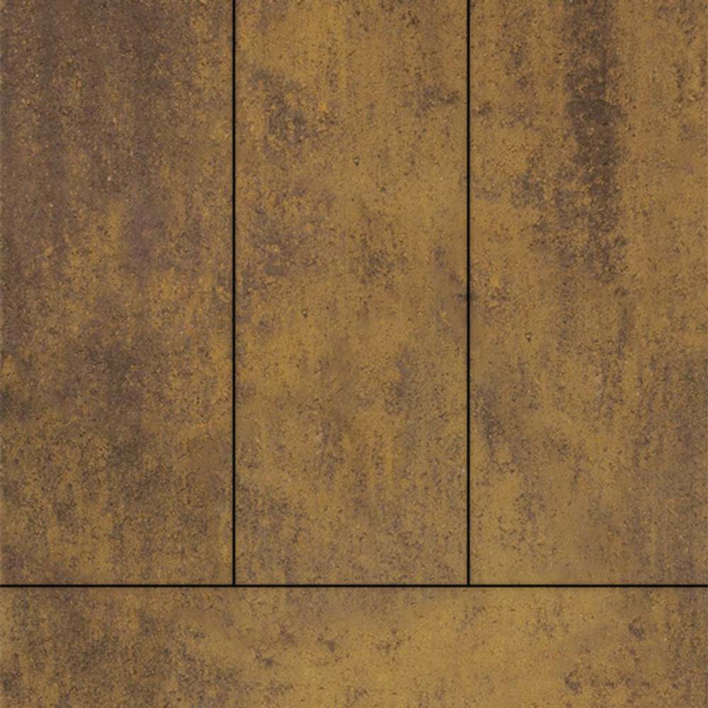 Тротуарная плитка ПРЯМОУГОЛЬНИК 900х300 мм - Листопад гладкий Янтарь