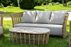 "Валенсия" лаунж-зона из искусственного ротанга, цвет соломенный