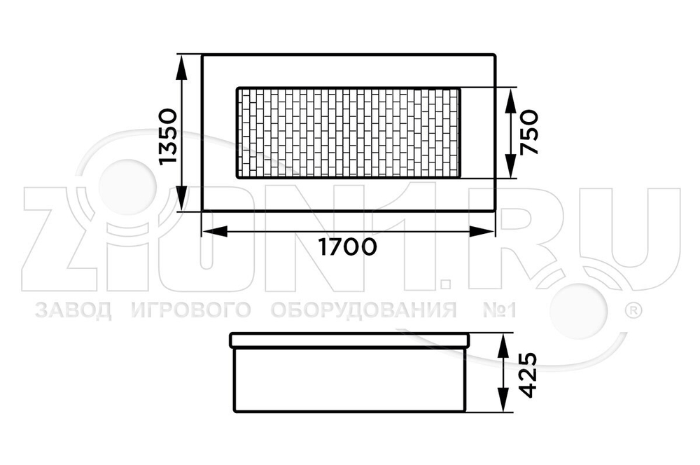 Батут уличный «Прямоугольник 135х225»