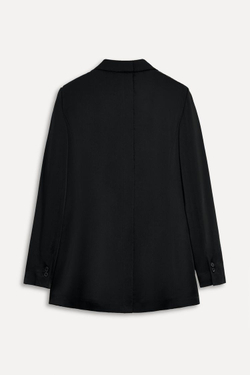 ZARA АТЛАСНЫЙ КОСТЮМНЫЙ ПИДЖАК — 50TH ANNIVERSARY, ЧЕРНЫЙ