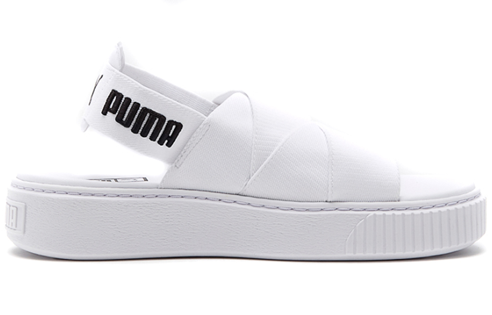 PUMA Platform Trace Sports Sandals "White Black" Women"s