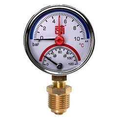 Термоманометр STI радиальный D63 120град. 10 bar УП (G1/2)