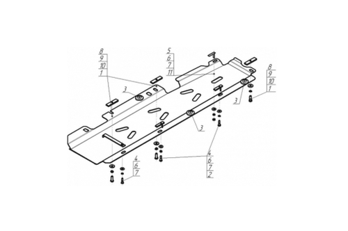 Защита Топл. трубок. 2 мм, Сталь. для Renault Laguna 2007-2015 MOTODOR.01730