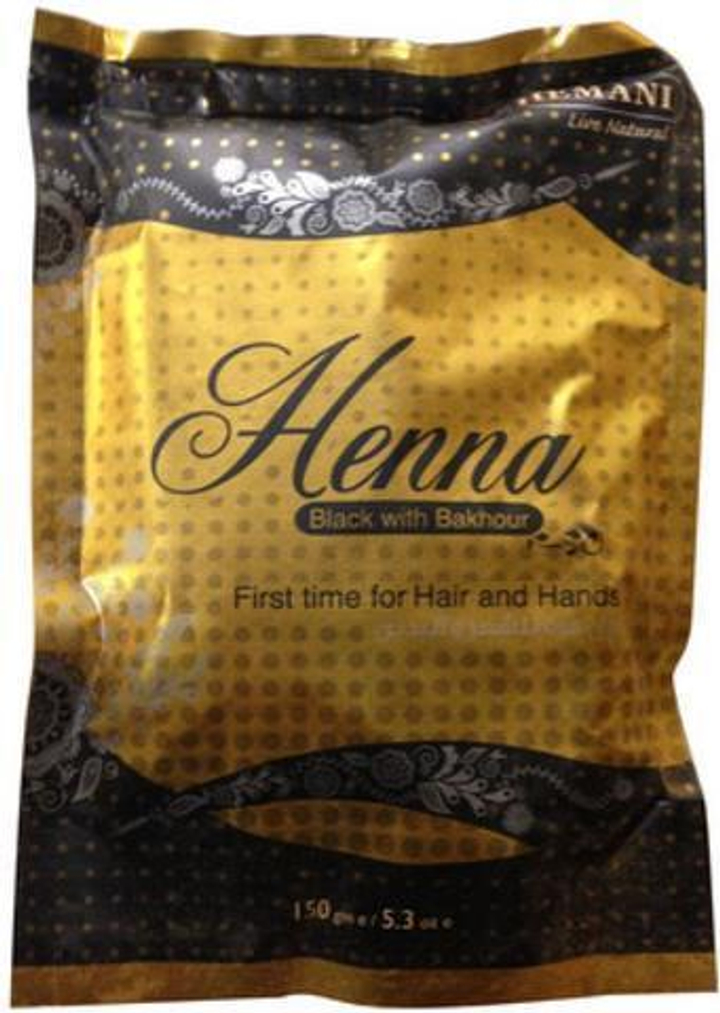 Хна для волос Hemani Черная с бахуром Henna Black with Bakhour for hair 150 г
