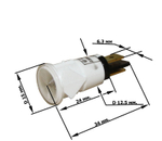 Лампа сигнальная зеленая d-13мм ХПЭ, Абат