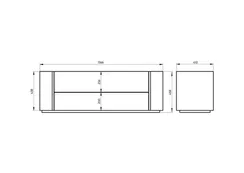 Тумба Lagom под ТВ 2 ящика ширина 140 см (молочный)
