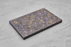 Карбон хаотичный, плашка 130x85x8мм, фиолетовый с бронзовой пудрой