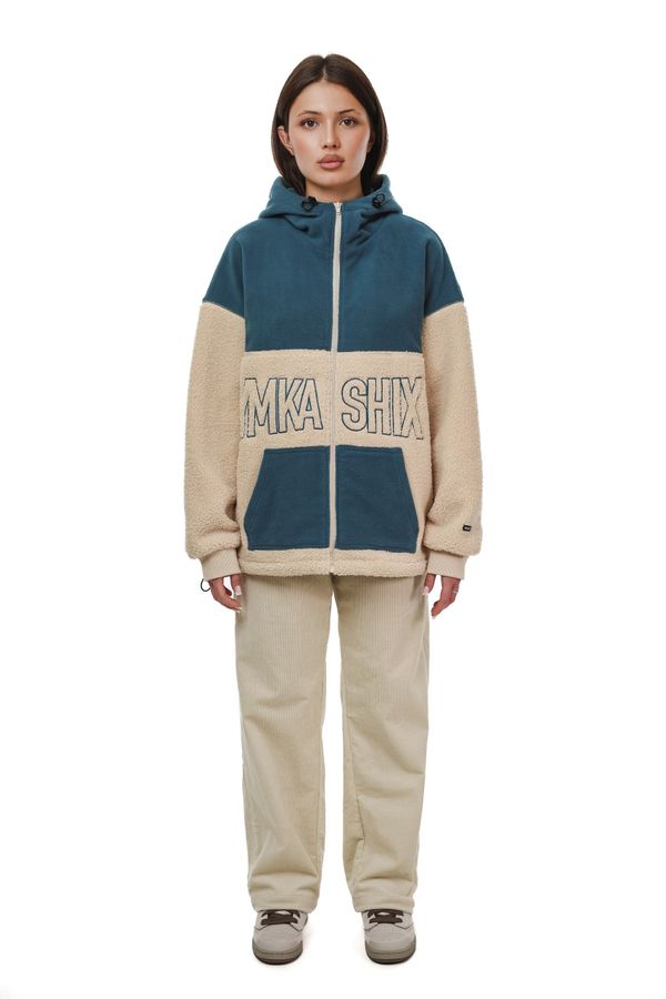 Худи Little Lamb Zip бежевый/синий - фото 3