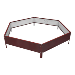 Клумба многоугольная оцинкованная с ножками 1 ярус RAL 3011 Красно-коричневый