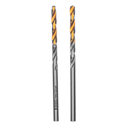 Сверло спиральное по металлу 3,5 x 70 мм, Р6М5, Golden Tip , 2шт. Denzel