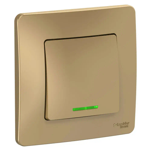 BLANCA С/У 1-клавишный ВЫКЛЮЧАТЕЛЬ (сх.1) с подсветкой, 10А, 250В, ТИТАН