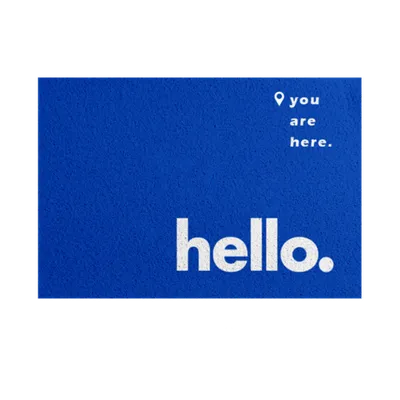 Коврик Hello придверный, синий