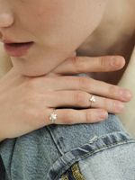 Кольцо Гортензия мини 3 лепестка