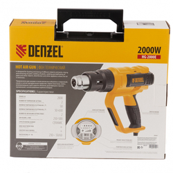 Фен технический HG-2000E, 2000 Вт, 2 режима, LCD дисплей Denzel