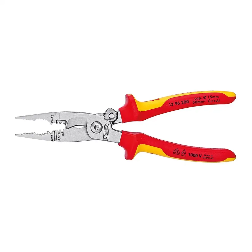 Электромонтажные клещи хромированные 200 мм Knipex 13 96 200 SB