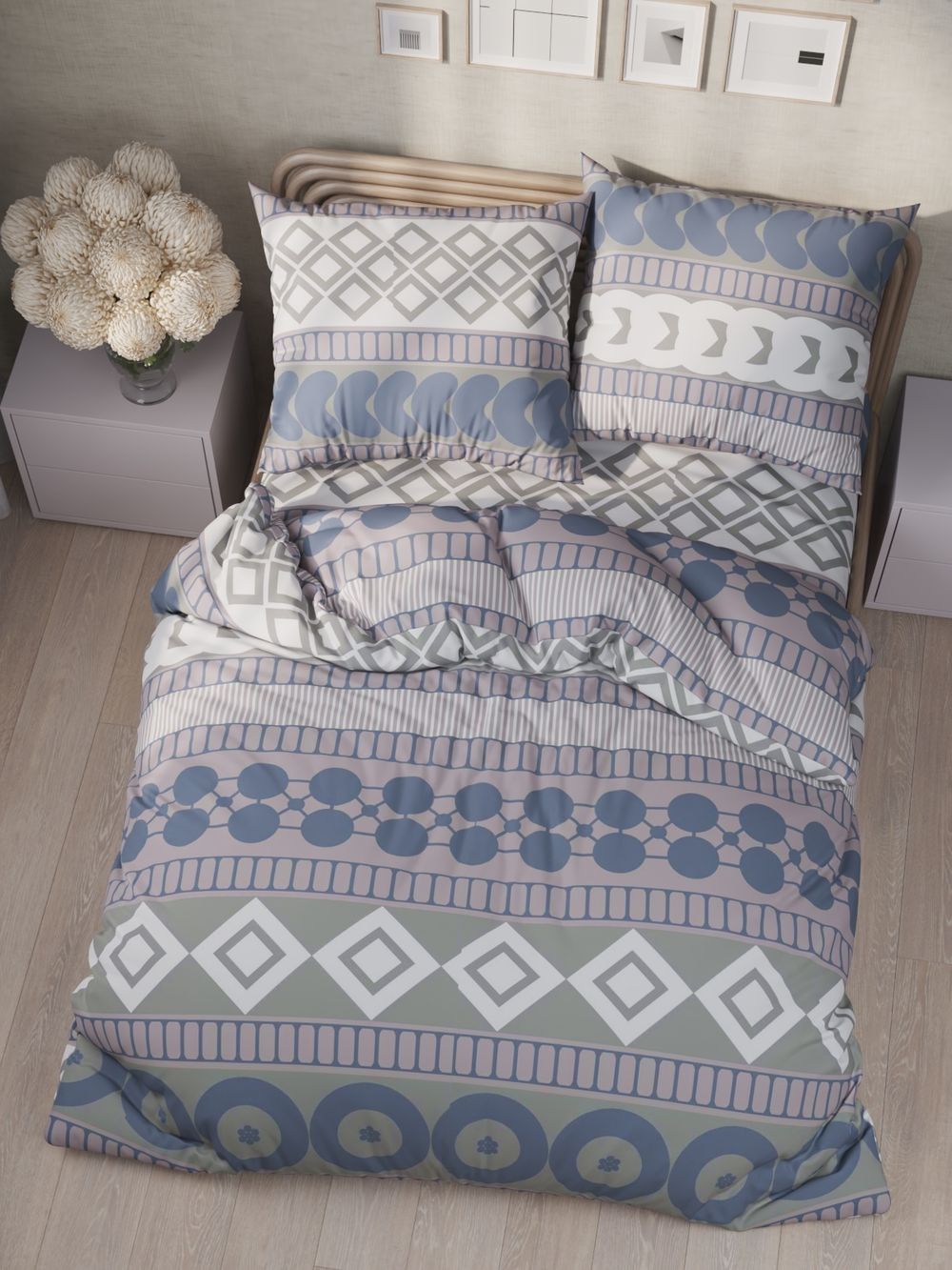 Простынь  Полисатин Мечта "Knitting" 240x215 см