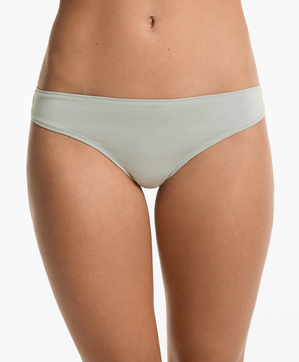 OYSHO Набор из 5 пар трусов-стрингов из хлопковой смеси, пыльно-розовый