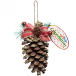 Украшение новогоднее «Шишка» 14*8 см, Золотой иней