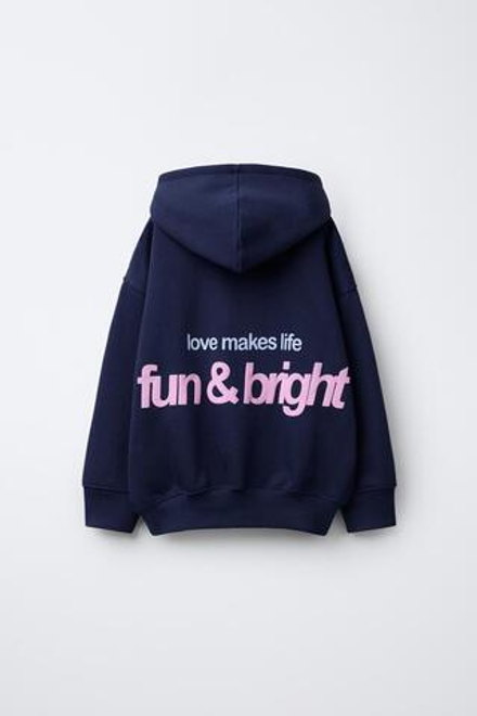 ZARA ХУДИ С КАПЮШОНОМ, ЗВЕЗДОЙ И ЗАКЛЕПКАМИ, СИНИЙ