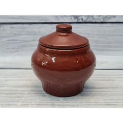 Горшок 150 мл d 6 см h6,5 см с крышкой "Стандарт" керамика ПГ [1]